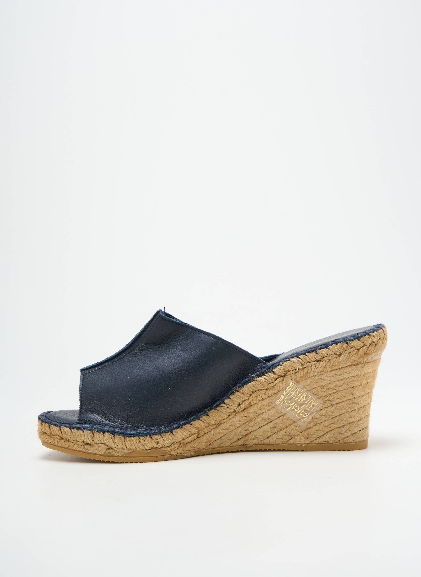 Mule/sabotai kompensuotas kulnas kulnas nuo 7 iki 9 cm mėlyna L'ESPADRILLE DE NICOLE moteris