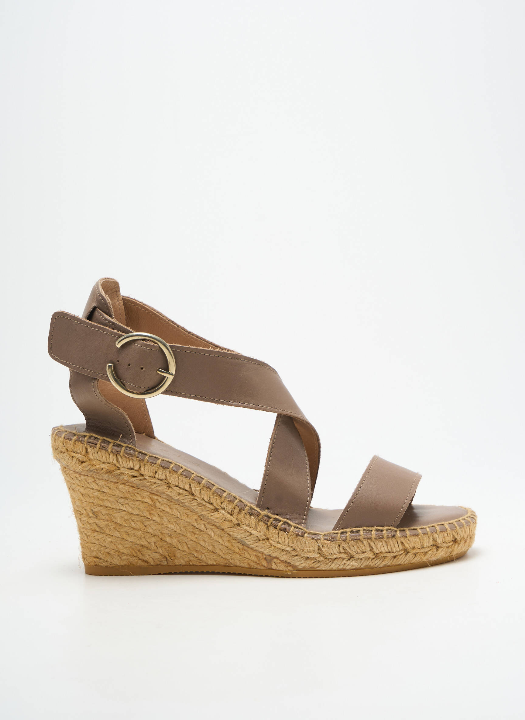 Sandalai/nu pėdos kompensuotas kulnas kulnas nuo 7 iki 9 cm rudas L'ESPADRILLE DE NICOLE moteris
