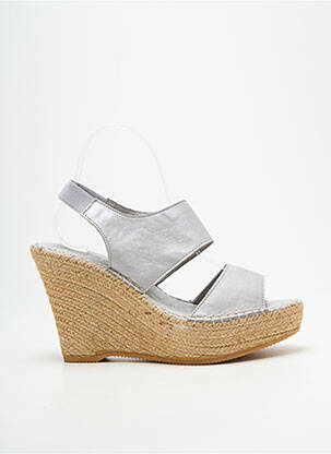 Sandalai/nu pėdos kompensuotas kulnas 10 cm ir daugiau aukštakulniai sidabrinė L'ESPADRILLE DE NICOLE moteris