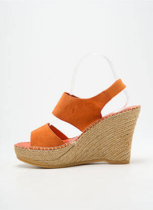 Sandalai/nu pėdos kompensuotas kulnas 10 cm ir daugiau aukštakulniai oranžinė L'ESPADRILLE DE NICOLE moteris