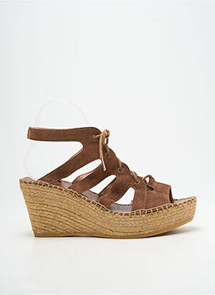 Sandalai/nu pėdos kompensuotas kulnas kulnas nuo 7 iki 9 cm rudas L'ESPADRILLE DE NICOLE moteris