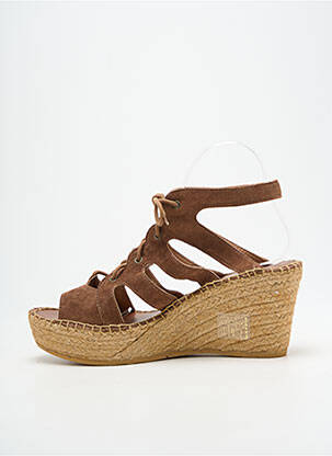 Sandalai/nu pėdos kompensuotas kulnas kulnas nuo 7 iki 9 cm rudas L'ESPADRILLE DE NICOLE moteris