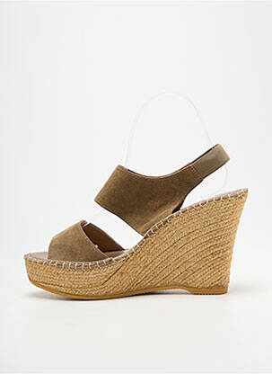 Sandalai/nu pėdos kompensuotas kulnas 10 cm ir daugiau aukštakulniai žalias L'ESPADRILLE DE NICOLE moteris
