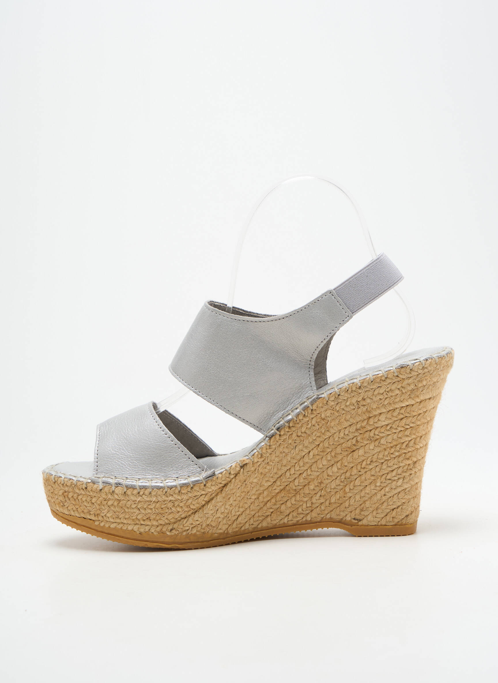 Sandalai/nu pėdos kompensuotas kulnas 10 cm ir daugiau aukštakulniai sidabrinė L'ESPADRILLE DE NICOLE moteris