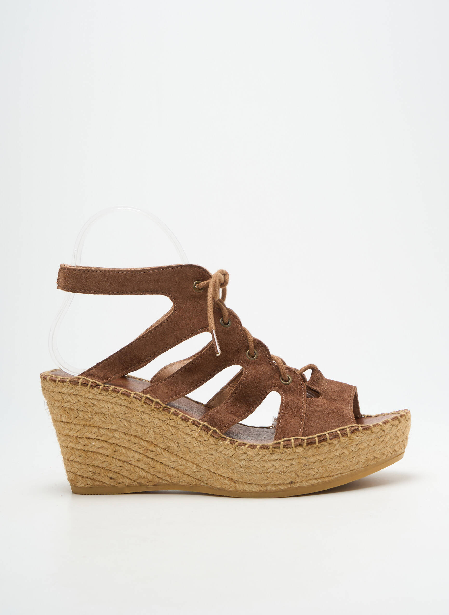 Sandalai/nu pėdos kompensuotas kulnas kulnas nuo 7 iki 9 cm rudas L'ESPADRILLE DE NICOLE moteris
