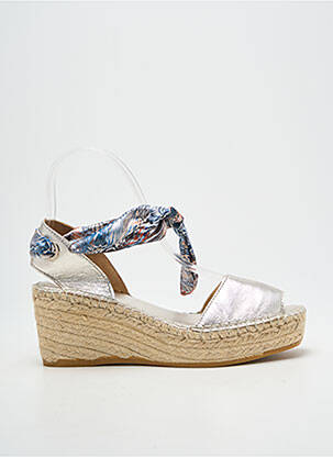 Espadrilės šnervių uždarymas kulnas nuo 4 iki 6 cm sidabrinė L'ESPADRILLE DE NICOLE moteris