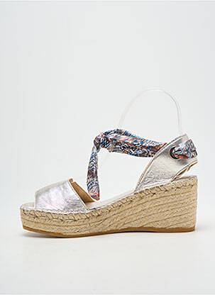 Espadrilės šnervių uždarymas kulnas nuo 4 iki 6 cm sidabrinė L'ESPADRILLE DE NICOLE moteris