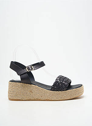 Espadrilės satino audinys kulnas nuo 4 iki 6 cm juodas L'ESPADRILLE DE NICOLE moteris