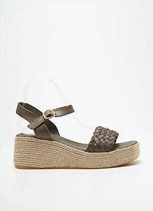 Espadrilės satino audinys kulnas nuo 4 iki 6 cm žalias L'ESPADRILLE DE NICOLE moteris