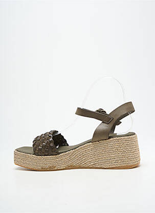Espadrilės satino audinys kulnas nuo 4 iki 6 cm žalias L'ESPADRILLE DE NICOLE moteris