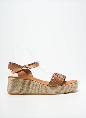 Espadrilės satino audinys kulnas nuo 4 iki 6 cm rudas L'ESPADRILLE DE NICOLE moteris