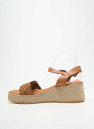 Espadrilės satino audinys kulnas nuo 4 iki 6 cm rudas L'ESPADRILLE DE NICOLE moteris
