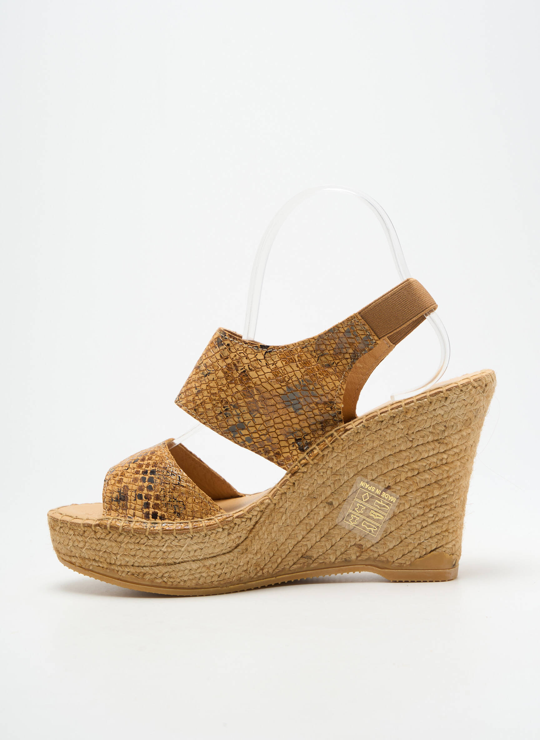 Espadrilės satino audinys 10 cm ir daugiau aukštakulniai rudas L'ESPADRILLE DE NICOLE moteris