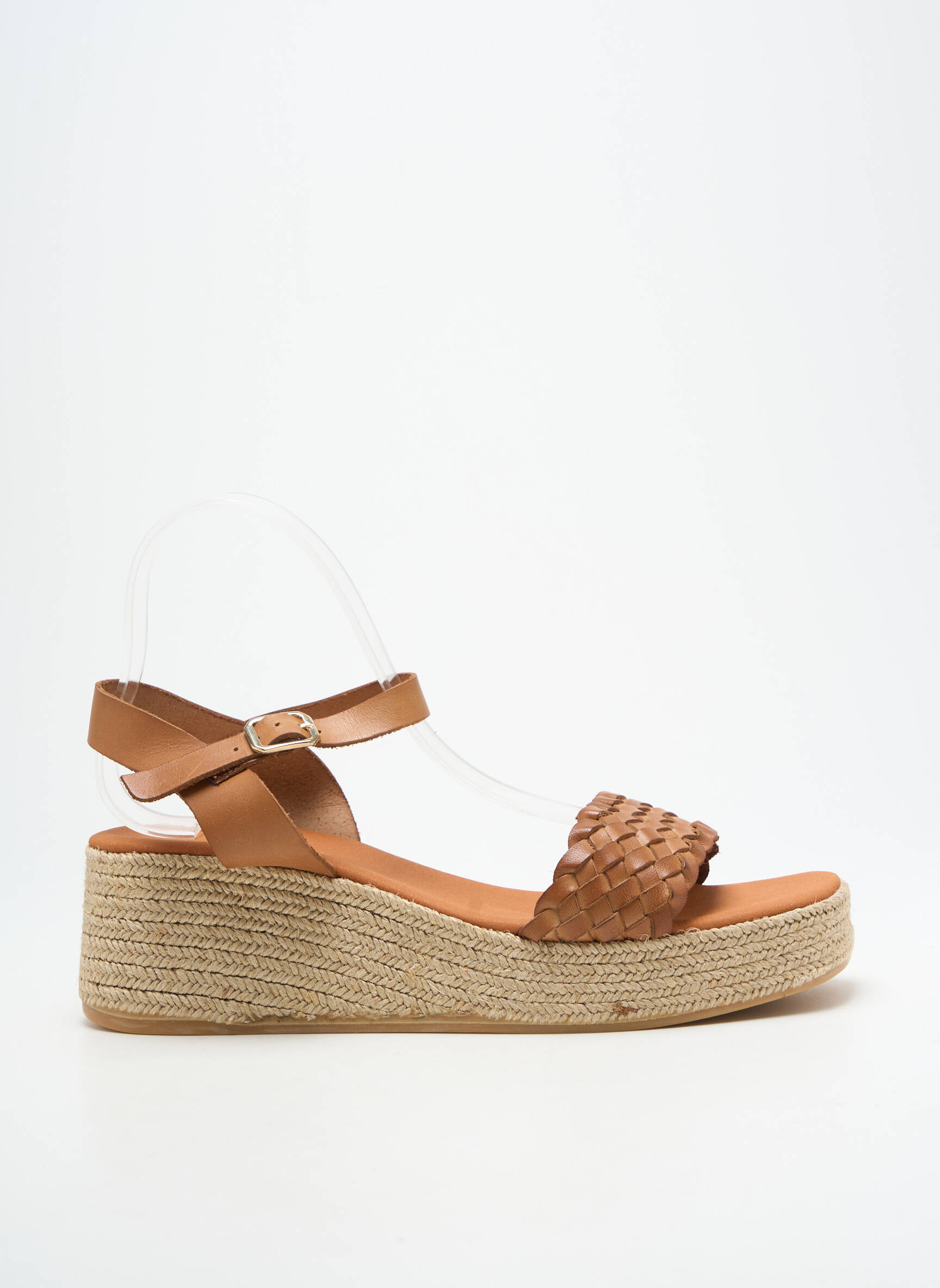Espadrilės satino audinys kulnas nuo 4 iki 6 cm rudas L'ESPADRILLE DE NICOLE moteris