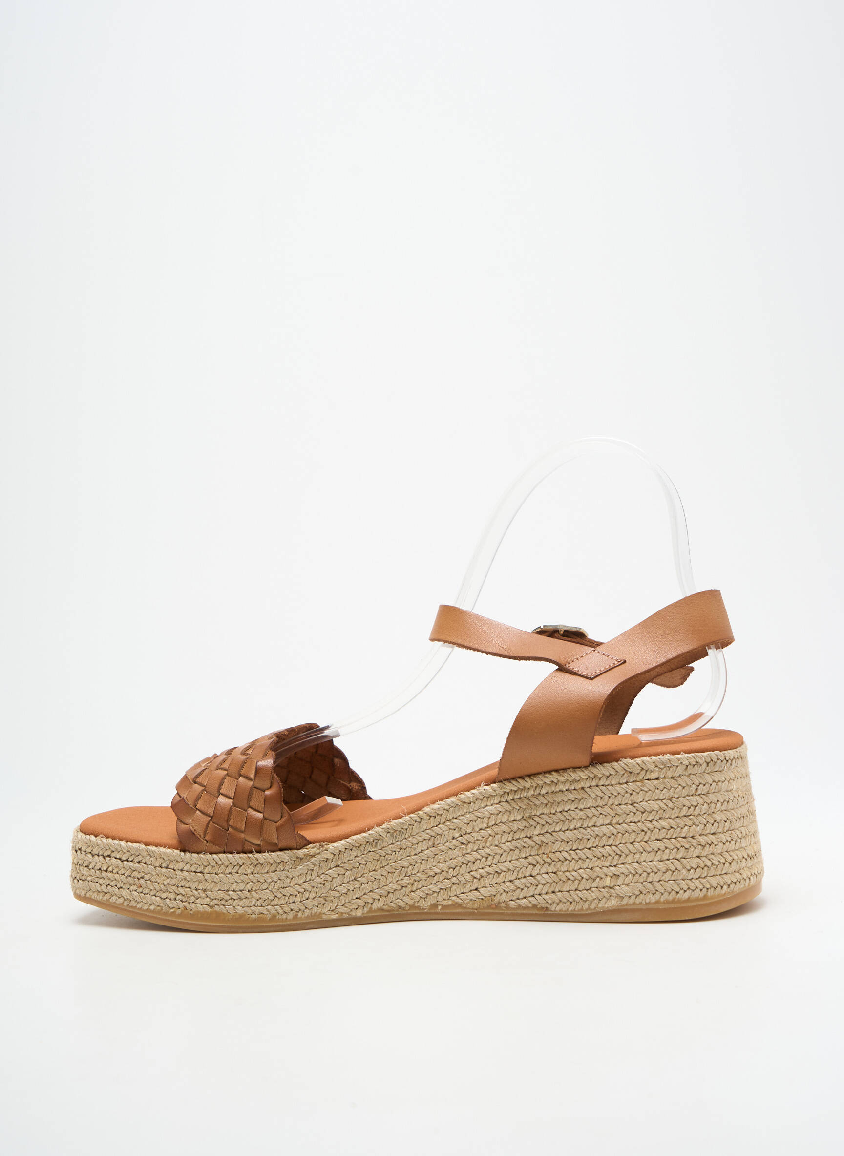 Espadrilės satino audinys kulnas nuo 4 iki 6 cm rudas L'ESPADRILLE DE NICOLE moteris