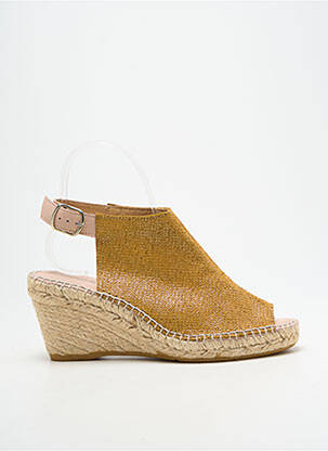 Espadrilės satino audinys kulnas nuo 7 iki 9 cm geltona L'ESPADRILLE DE NICOLE moteris