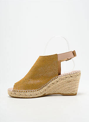 Espadrilės satino audinys kulnas nuo 7 iki 9 cm geltona L'ESPADRILLE DE NICOLE moteris