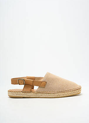 Espadrilės apvalus mygtukas plokščias kulnas iki 3 cm bežinis L'ESPADRILLE DE NICOLE moteris