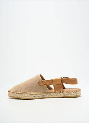 Espadrilės apvalus mygtukas plokščias kulnas iki 3 cm bežinis L'ESPADRILLE DE NICOLE moteris