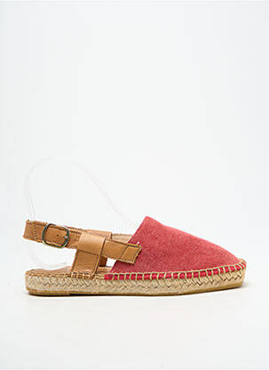 Espadrilės apvalus mygtukas plokščias kulnas iki 3 cm raudona L'ESPADRILLE DE NICOLE moteris