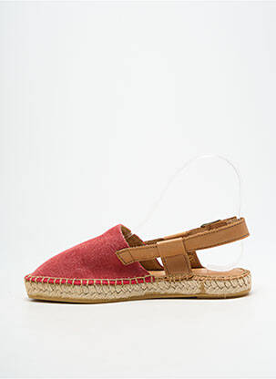 Espadrilės apvalus mygtukas plokščias kulnas iki 3 cm raudona L'ESPADRILLE DE NICOLE moteris