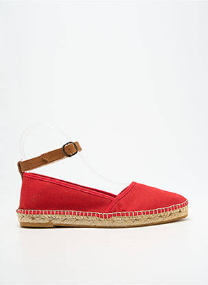 Espadrilės apvalus mygtukas plokščias kulnas iki 3 cm raudona NICOLE moteris