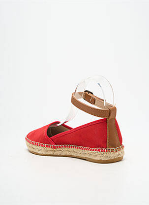 Espadrilės apvalus mygtukas plokščias kulnas iki 3 cm raudona NICOLE moteris