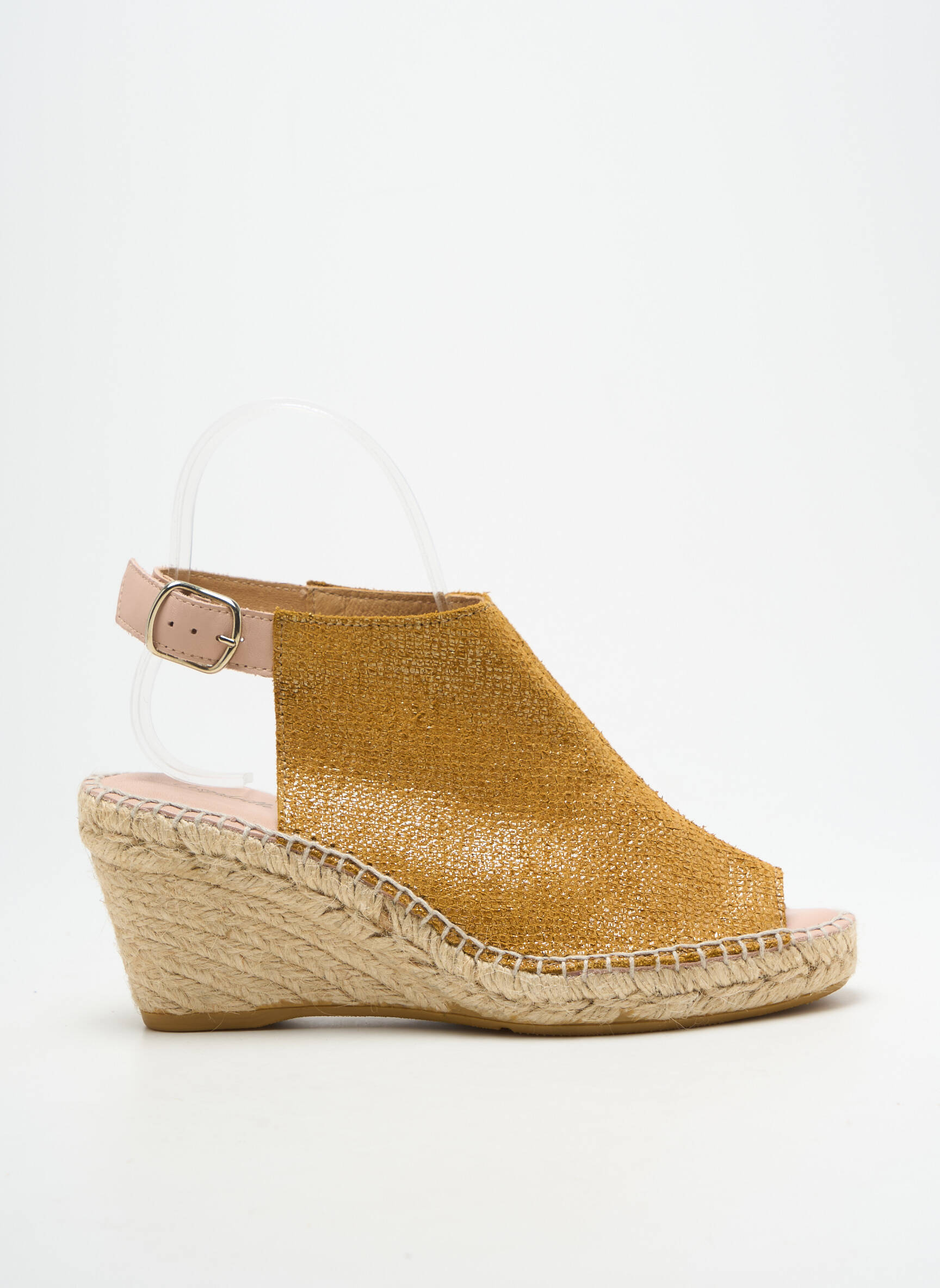 Espadrilės satino audinys kulnas nuo 7 iki 9 cm geltona L'ESPADRILLE DE NICOLE moteris