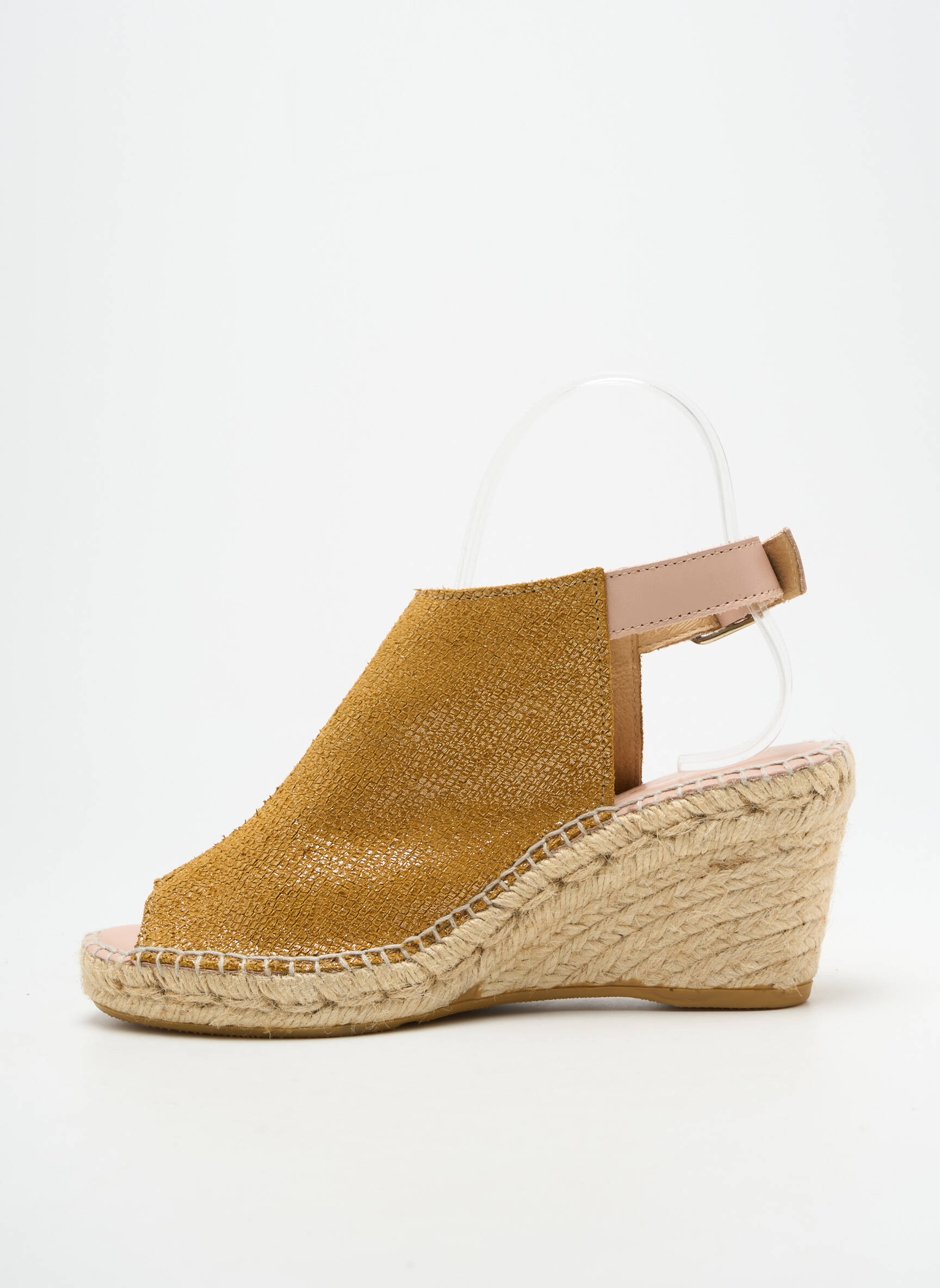 Espadrilės satino audinys kulnas nuo 7 iki 9 cm geltona L'ESPADRILLE DE NICOLE moteris