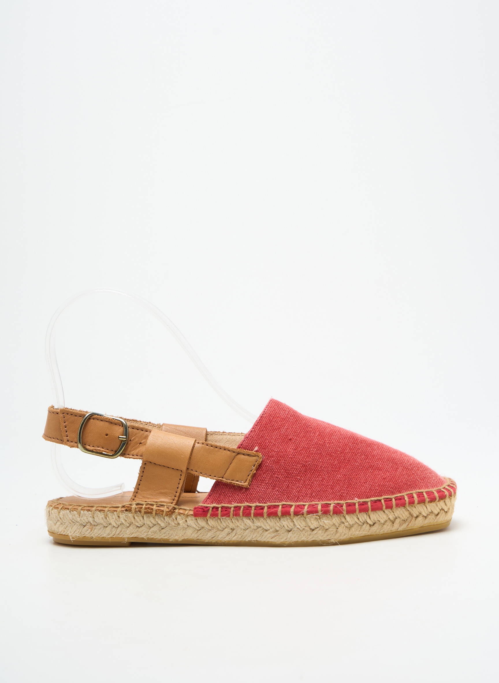 Espadrilės apvalus mygtukas plokščias kulnas iki 3 cm raudona L'ESPADRILLE DE NICOLE moteris