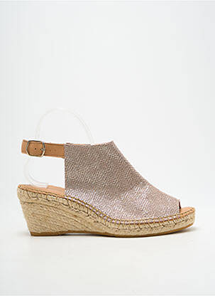 Espadrilės satino audinys kulnas nuo 7 iki 9 cm tamsiai smėlinė L'ESPADRILLE DE NICOLE moteris