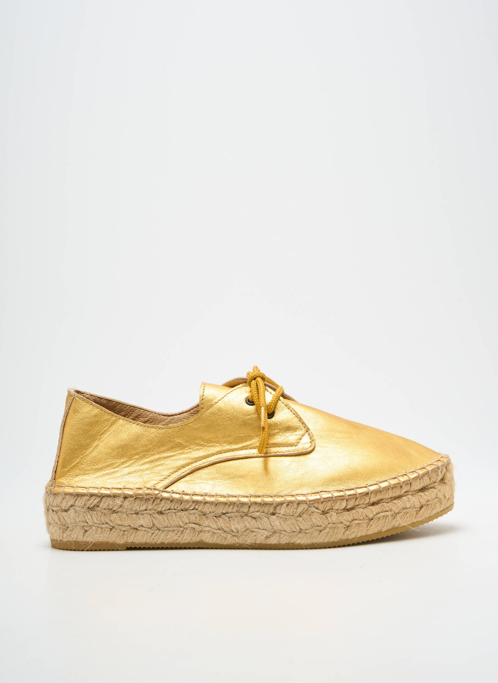 Espadrilės satino audinys kulnas nuo 4 iki 6 cm auksas L'ESPADRILLE DE NICOLE moteris