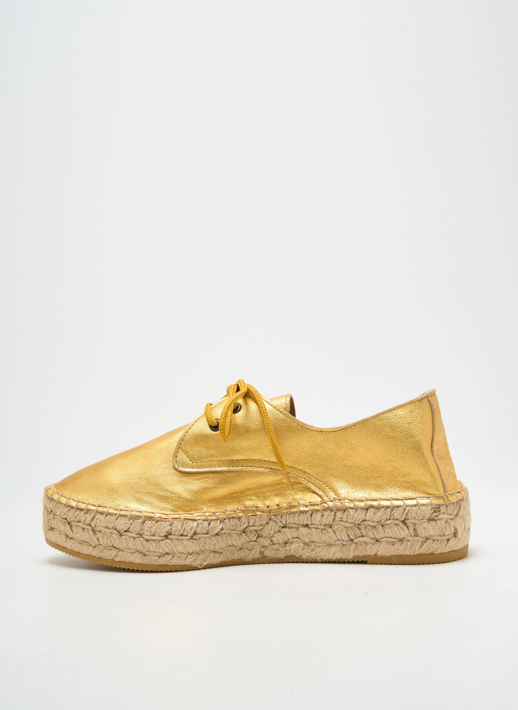 Espadrilės satino audinys kulnas nuo 4 iki 6 cm auksas L'ESPADRILLE DE NICOLE moteris