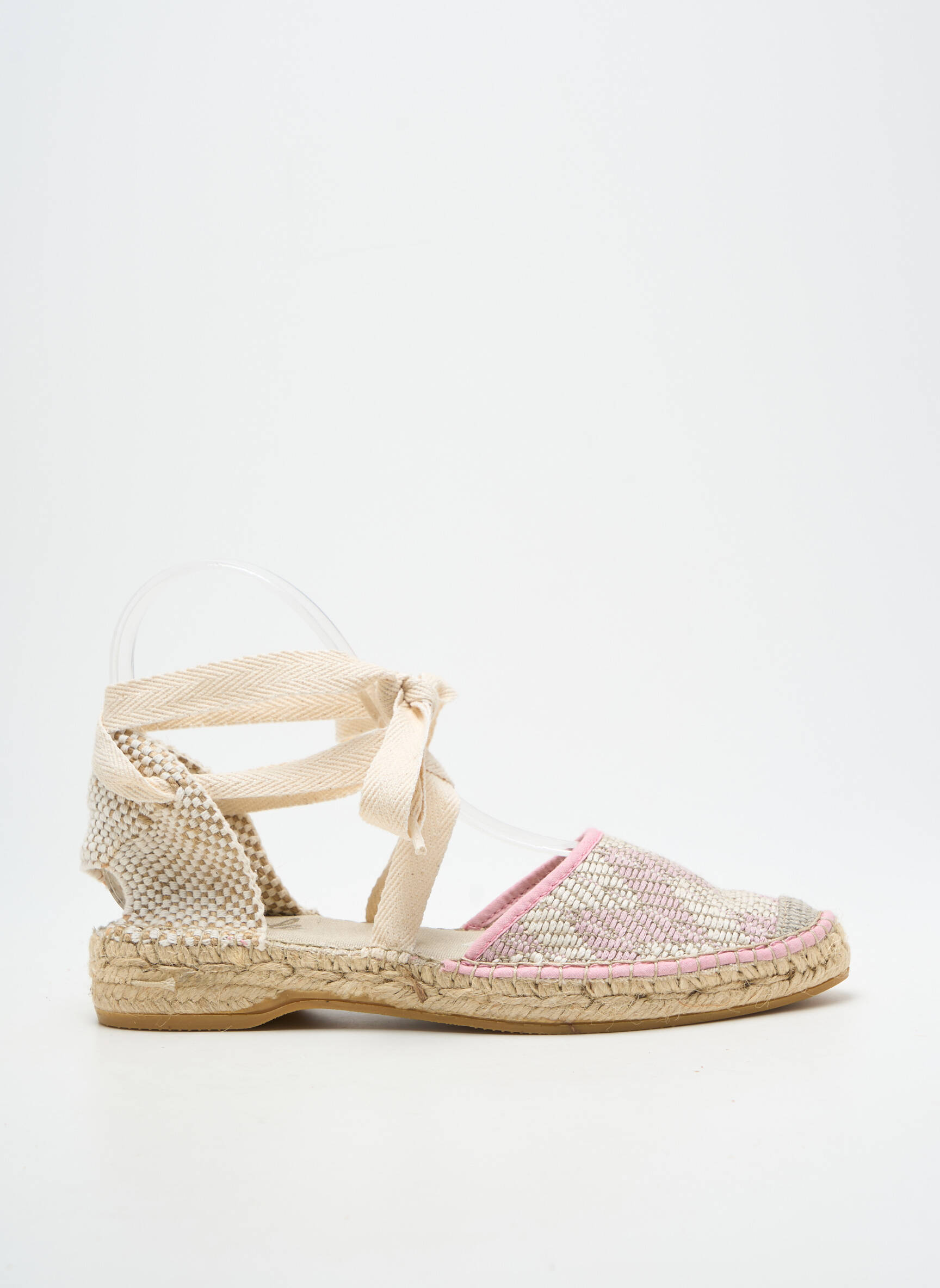 Espadrilės šnervių uždarymas plokščias kulnas iki 3 cm rožinė NICOLE moteris