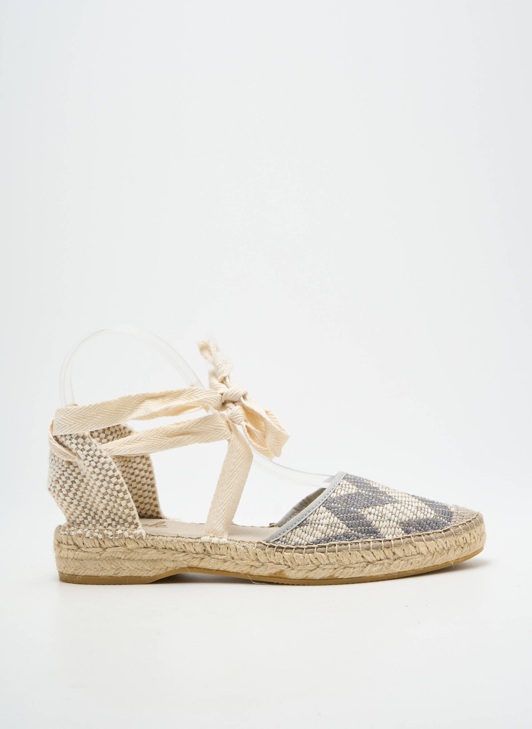 Espadrilės šnervių uždarymas plokščias kulnas iki 3 cm pilka NICOLE moteris