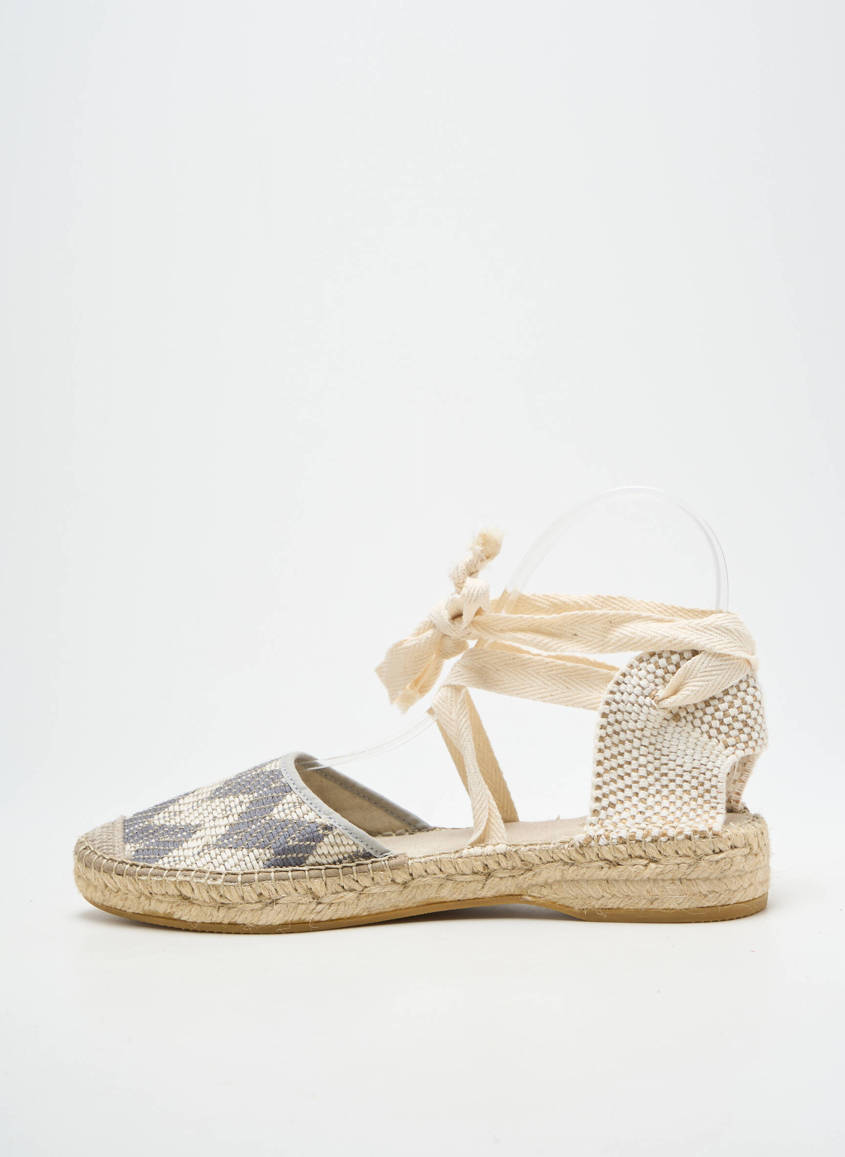 Espadrilės šnervių uždarymas plokščias kulnas iki 3 cm pilka NICOLE moteris