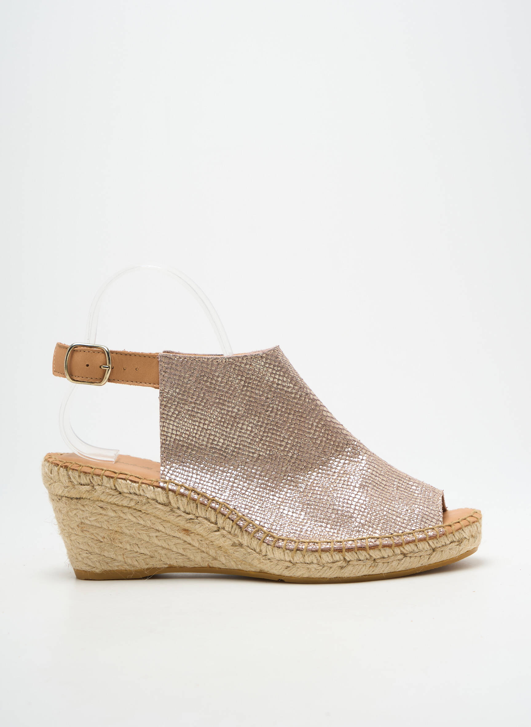 Espadrilės satino audinys kulnas nuo 7 iki 9 cm tamsiai smėlinė L'ESPADRILLE DE NICOLE moteris