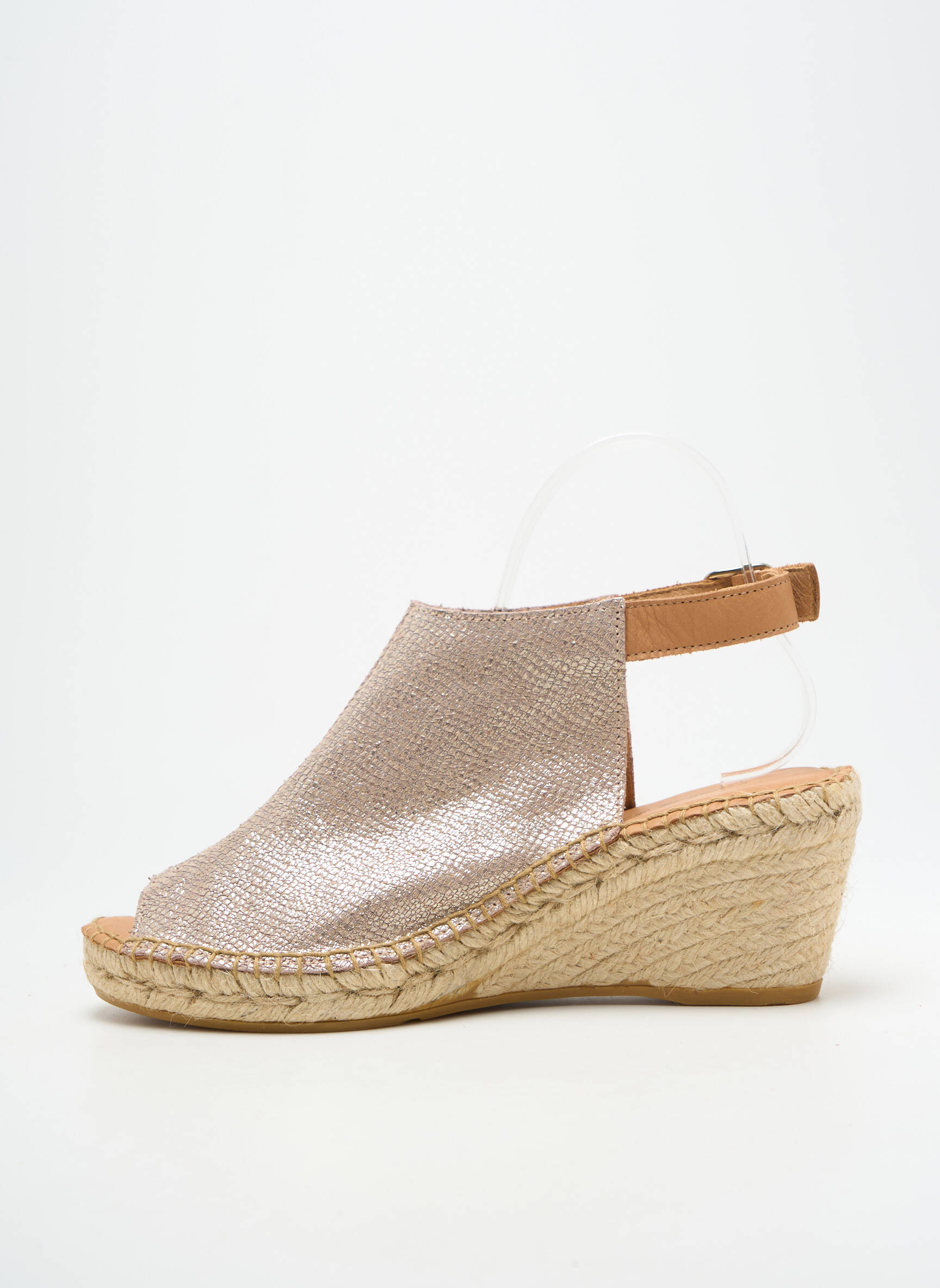 Espadrilės satino audinys kulnas nuo 7 iki 9 cm tamsiai smėlinė L'ESPADRILLE DE NICOLE moteris