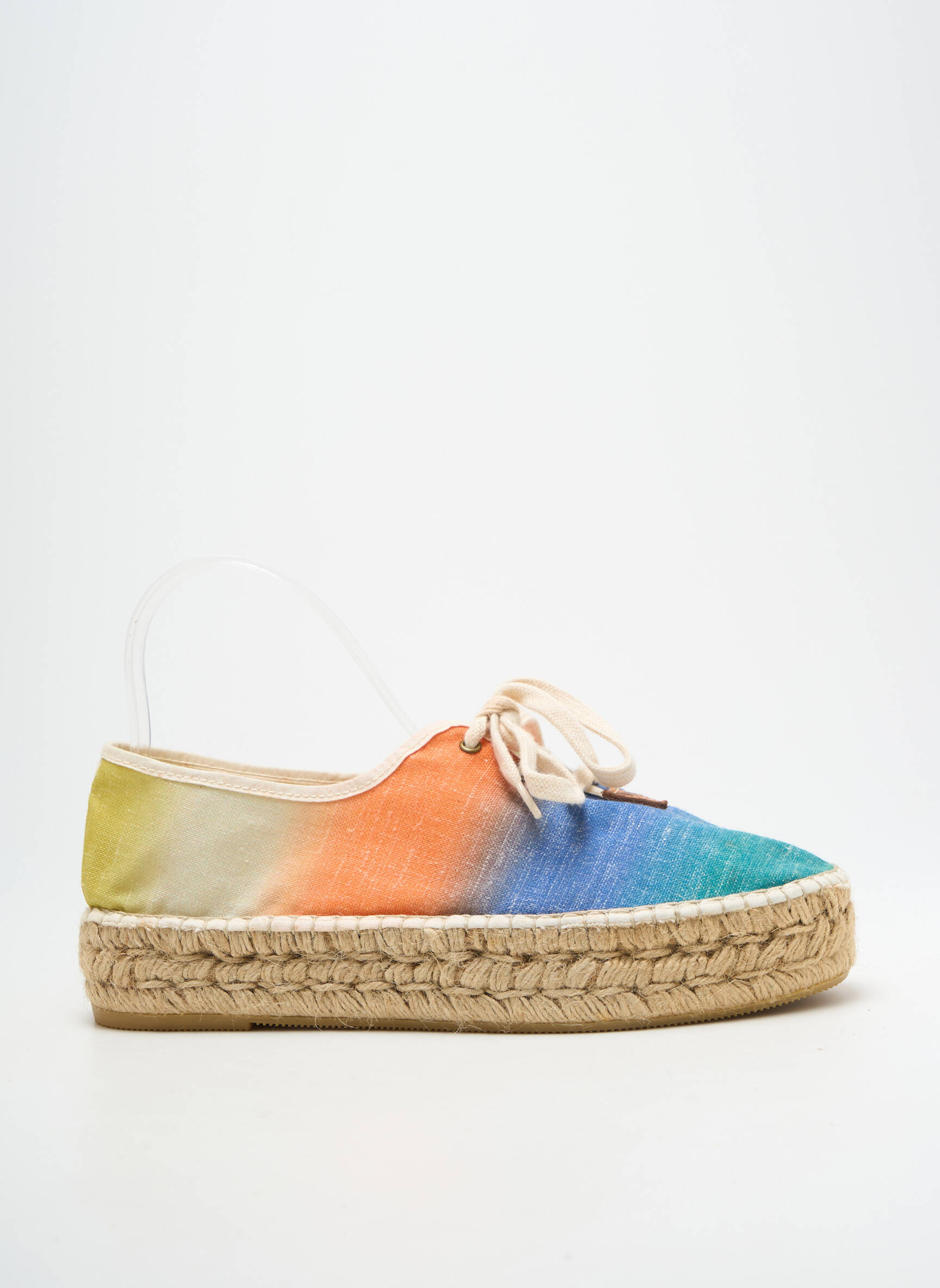 Espadrilės šnervių uždarymas plokščias kulnas iki 3 cm mėlyna NICOLE moteris