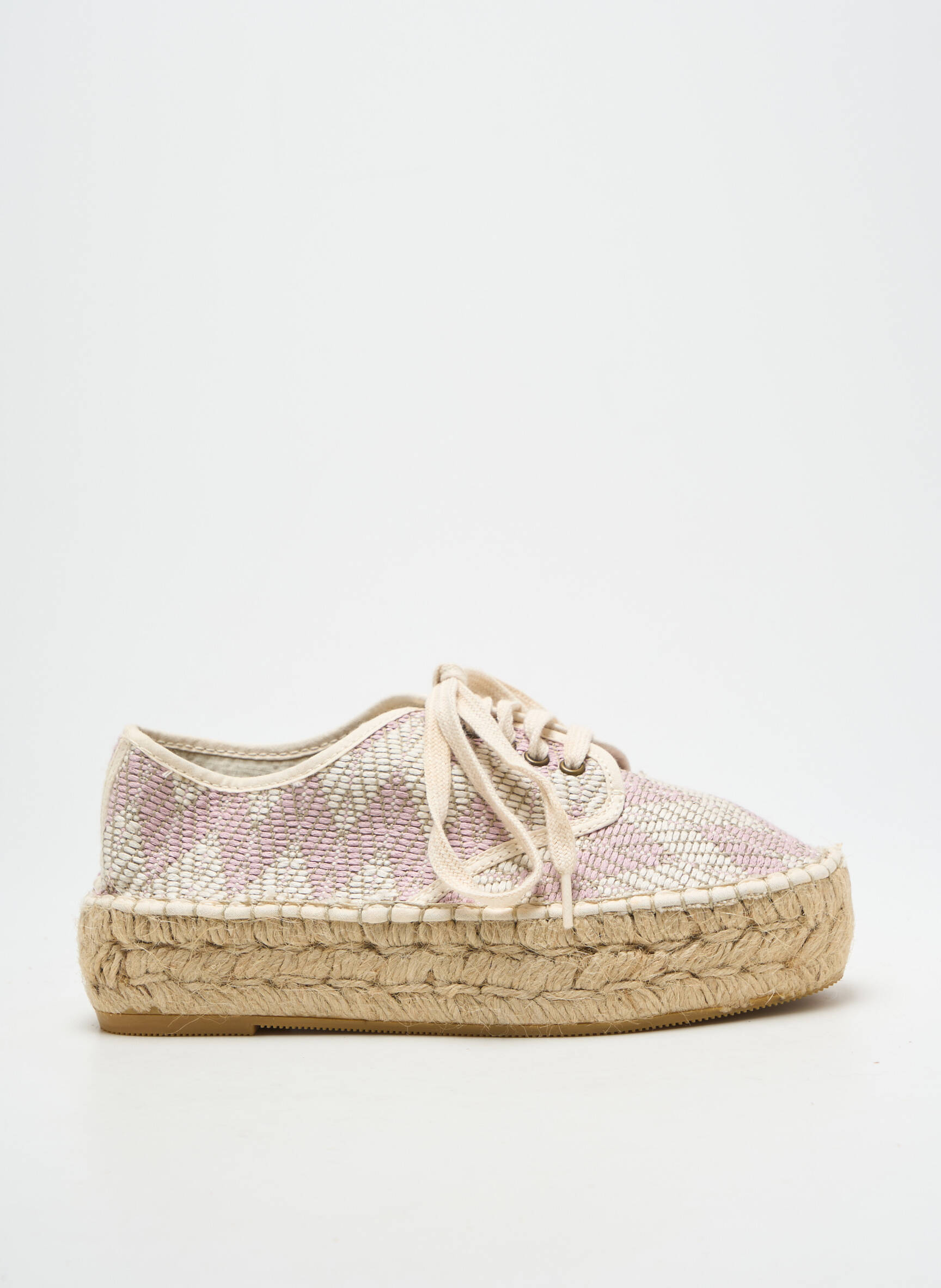 Espadrilės šnervių uždarymas kulnas nuo 4 iki 6 cm rožinė NICOLE moteris