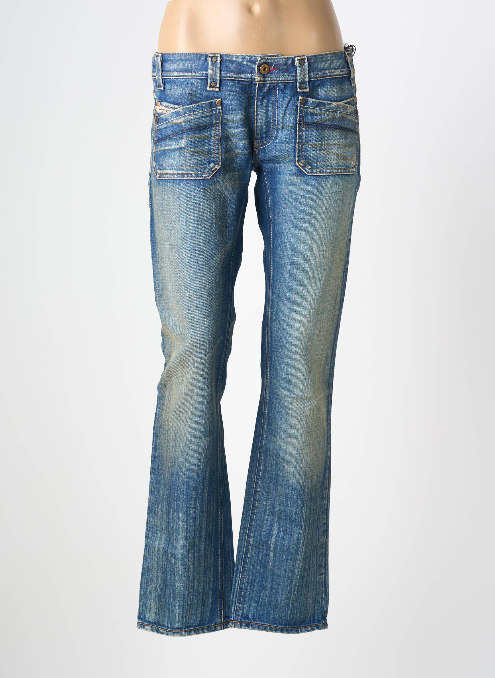 Bootcut džinsai tamprumas maža dydžio mėlyna DIESEL moteris