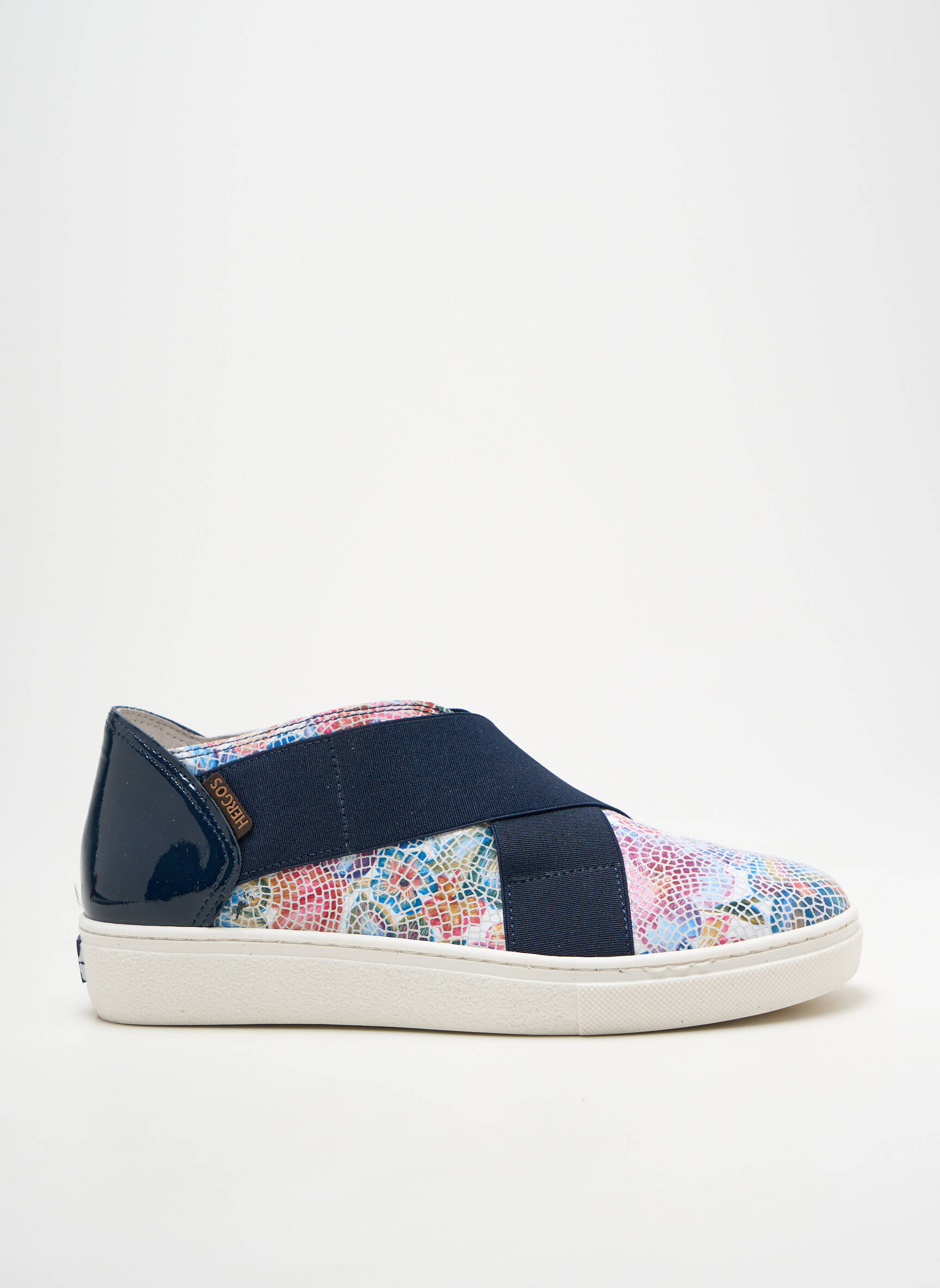 Slip-on batai satino audinys plokščias kulnas iki 3 cm mėlyna HERGOS moteris