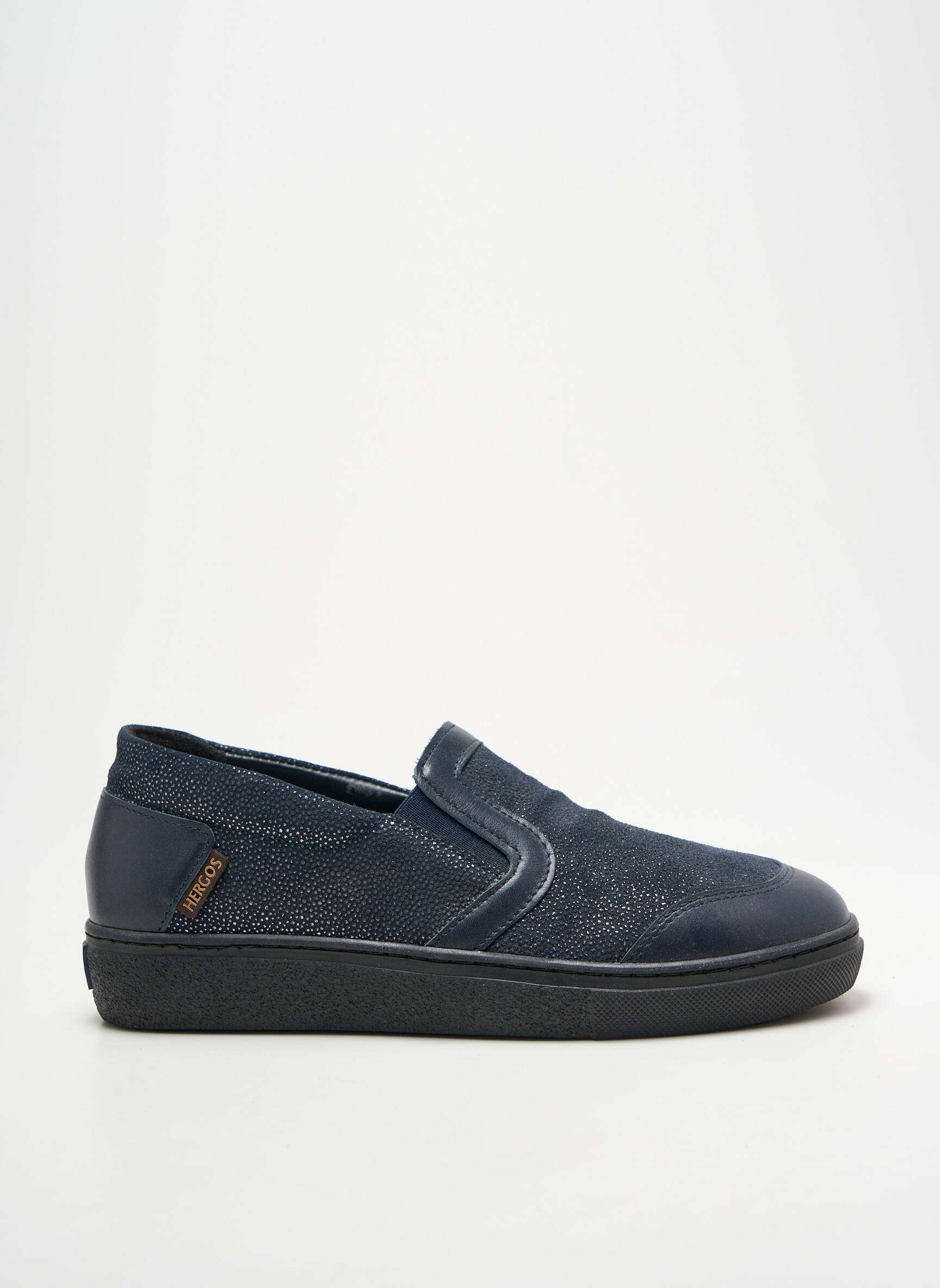 Slip-on batai satino audinys plokščias kulnas iki 3 cm mėlyna HERGOS moteris