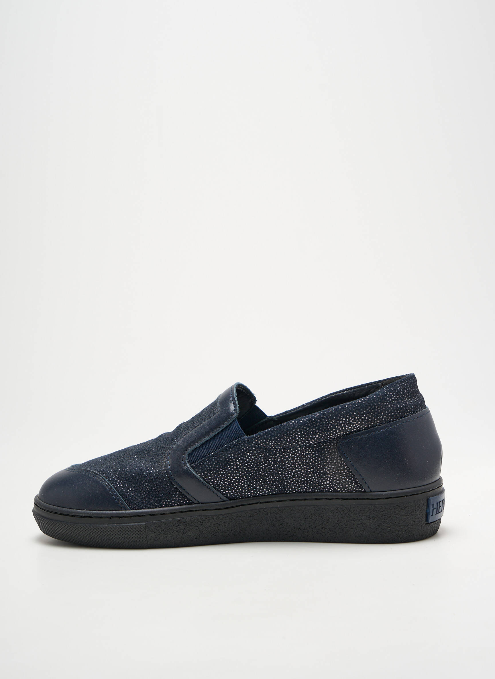 Slip-on batai satino audinys plokščias kulnas iki 3 cm mėlyna HERGOS moteris