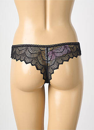 Tanga satino audinys juodas ANTIGEL moteris