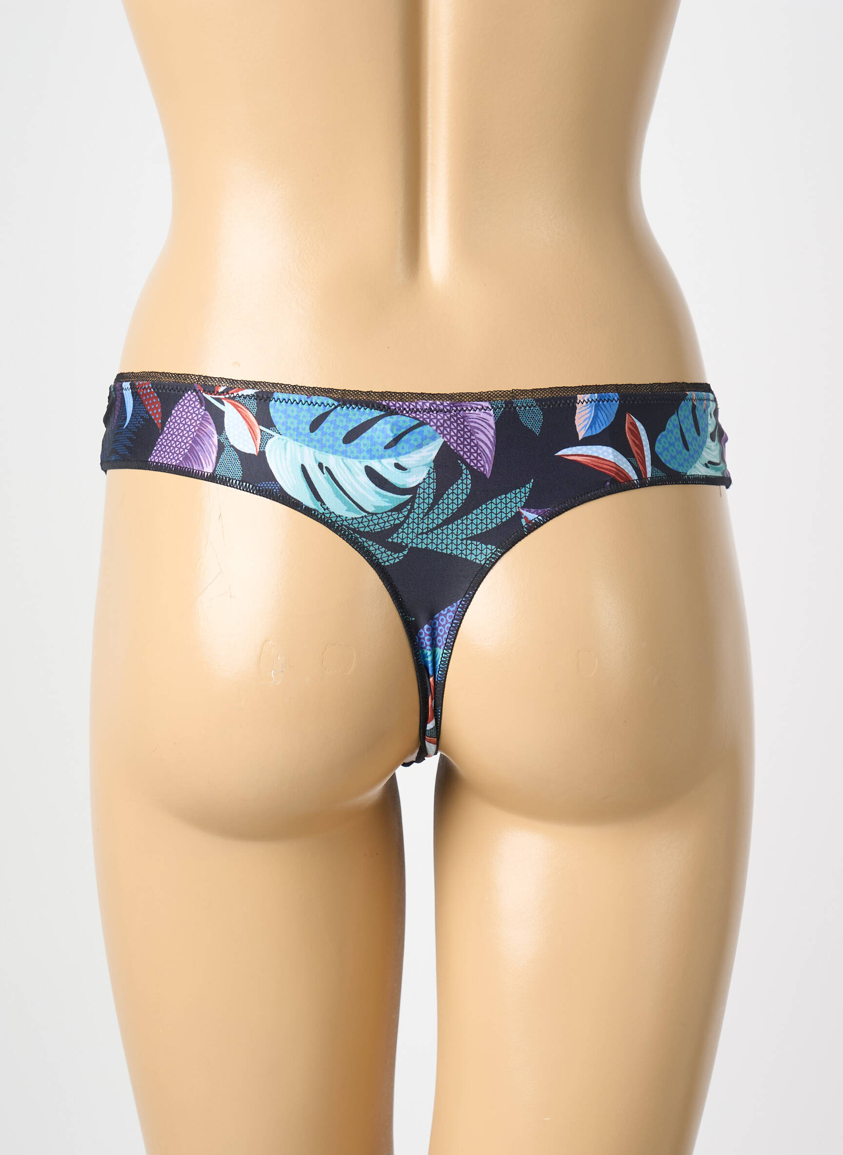 Tanga satino audinys juodas ANTIGEL moteris