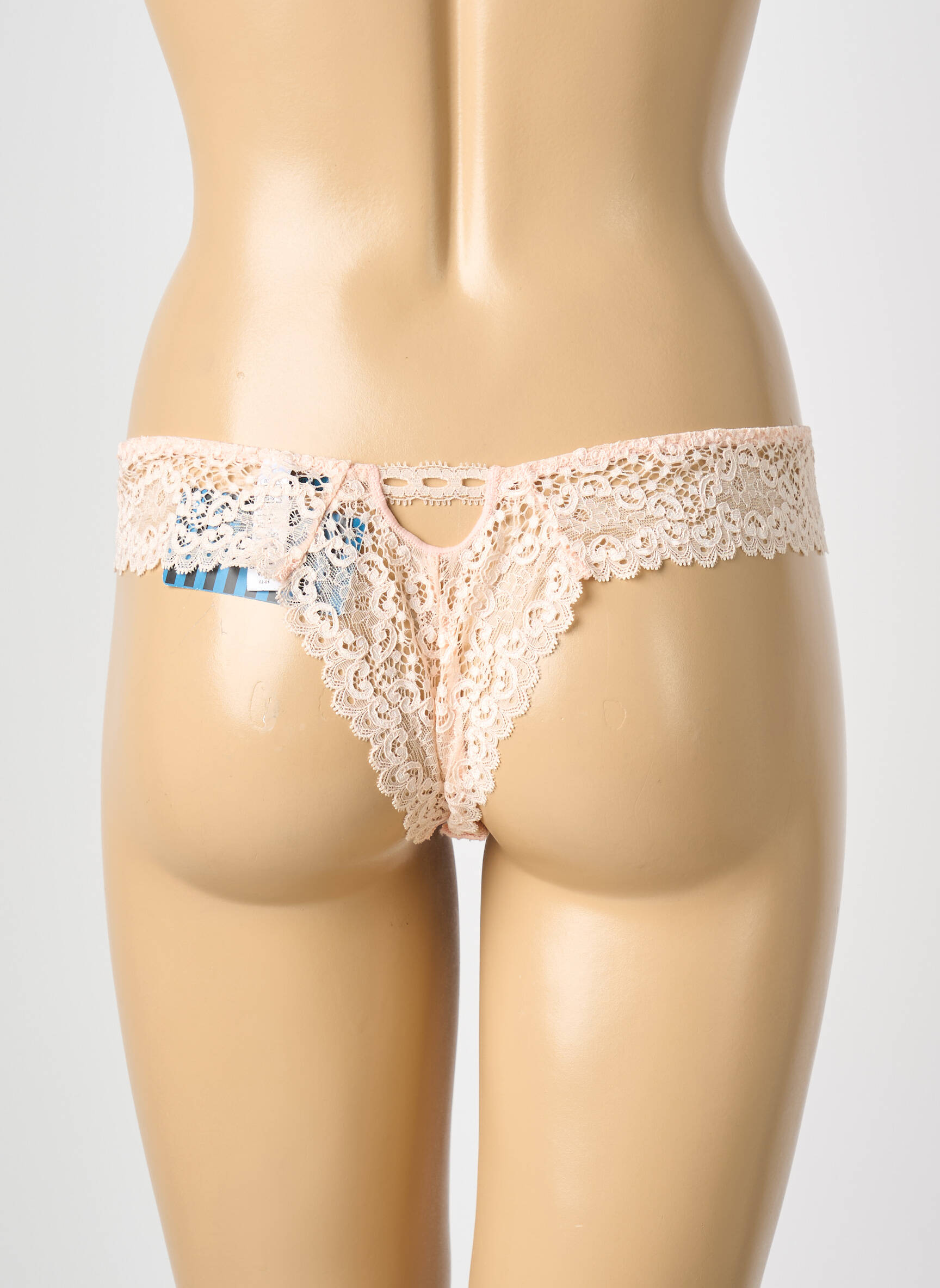 Tanga satino audinys rožinė MAISON LEJABY moteris