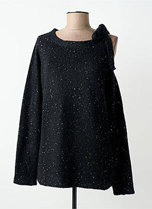 Megztinis tiesi kirpimas ilgos rankovės juodas ZOE ZONE OF EMBROIDERED moteris