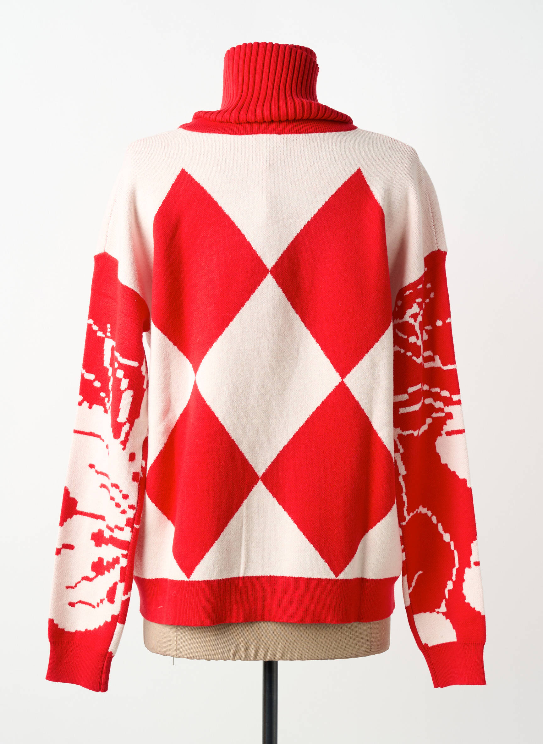 Megztinis su aukštu kaklu tiesi kirpimas ilgos rankovės raudona ZOE ZONE OF EMBROIDERED moteris