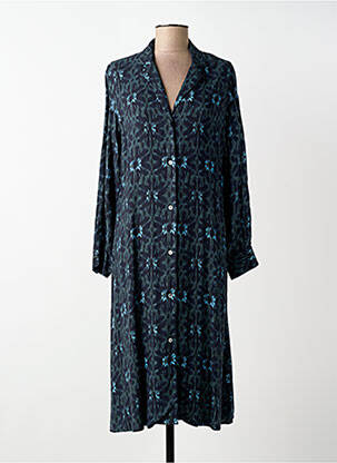 Pusilgių suknelė fantazijos raštas ilgos rankovės mėlyna STORIATIPIC moteris